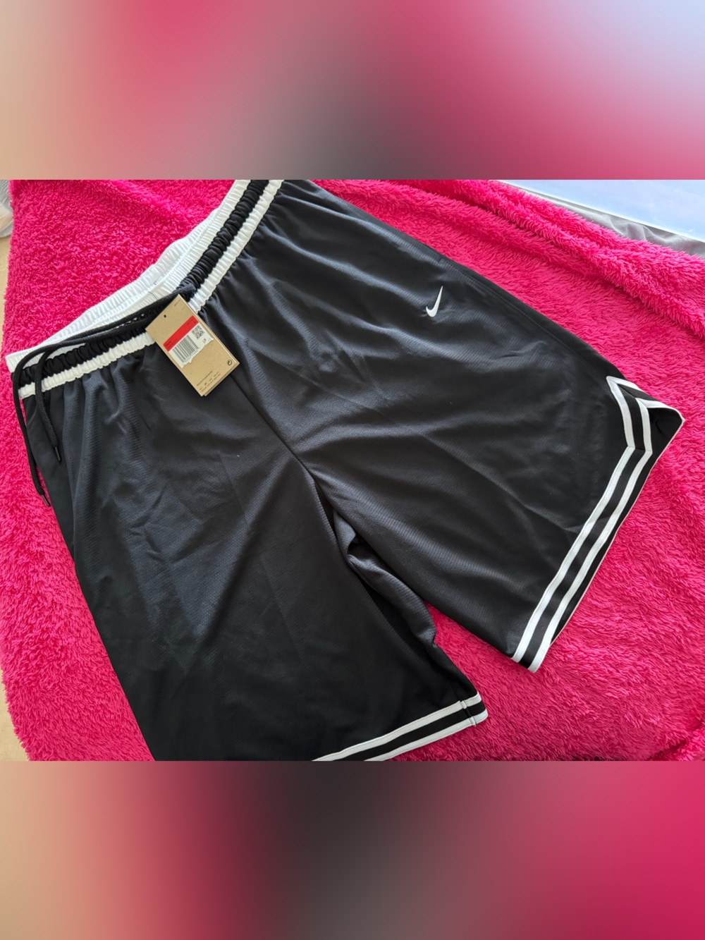Nike Black Shorts with White Elastic Trim